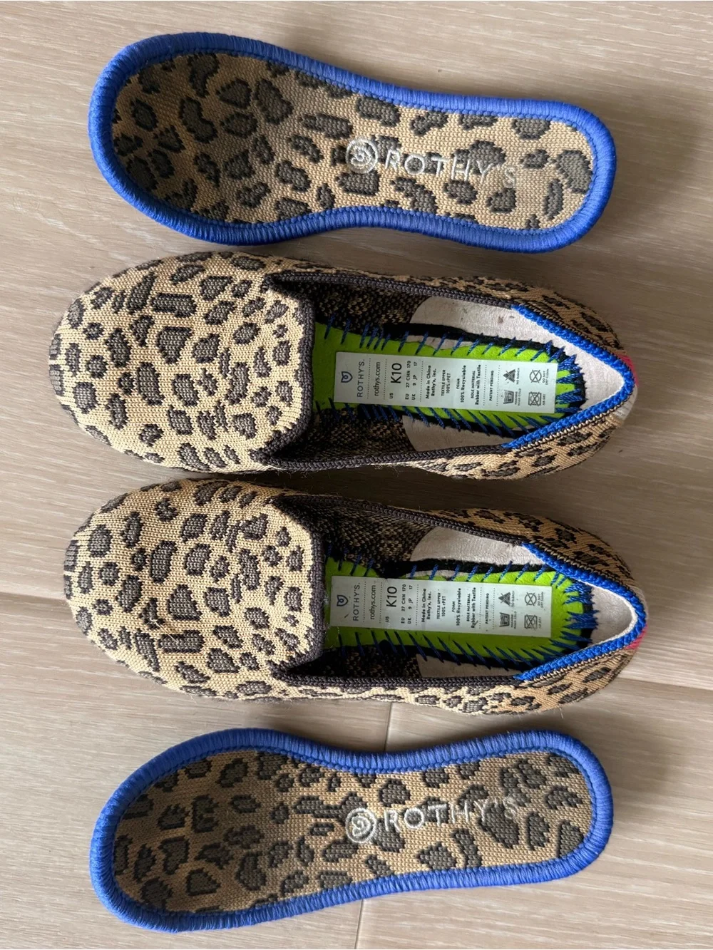 Kids Rothy’s Leopard Print Slip-On Shoes - Tan & Black
